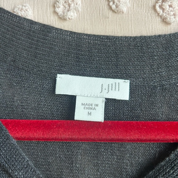 J. Jill Linen Blend 3/4 Sleeve‎ Lightweight Sweater Sz L Charcoal Gray - Picture 3 of 5